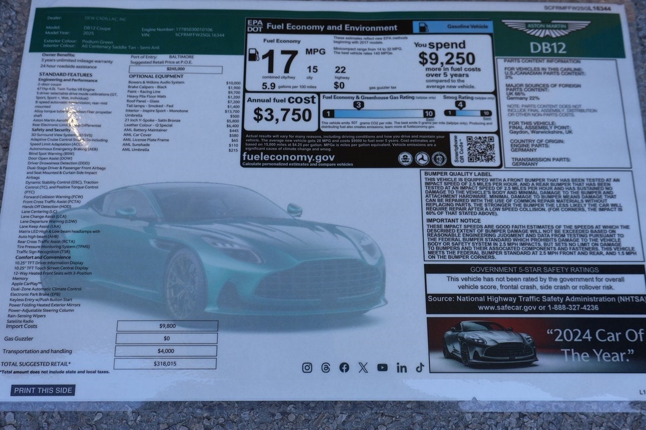 2025 Aston Martin DB12 Coupe