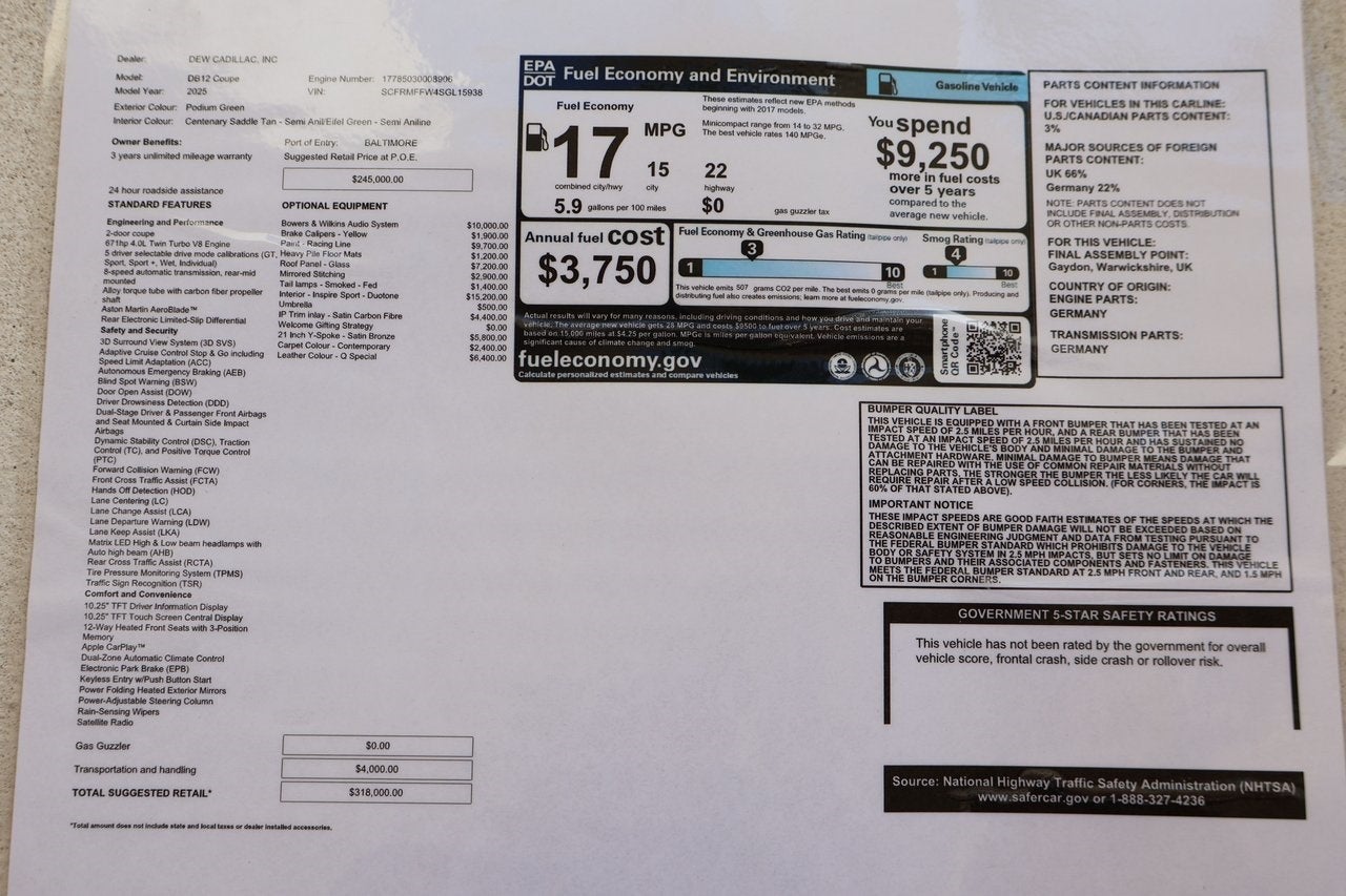 2025 Aston Martin DB12 Coupe