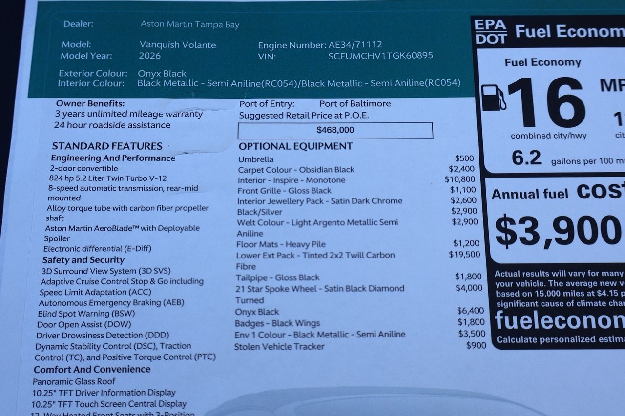 2026 Aston Martin Vanquish Volante
