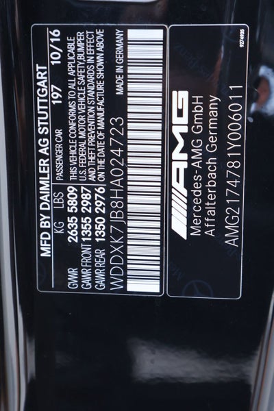 2017 Mercedes-Benz S-Class S 63 AMG® 4MATIC®