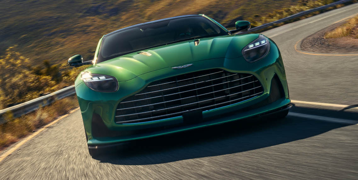 Front DB12 driving up hill