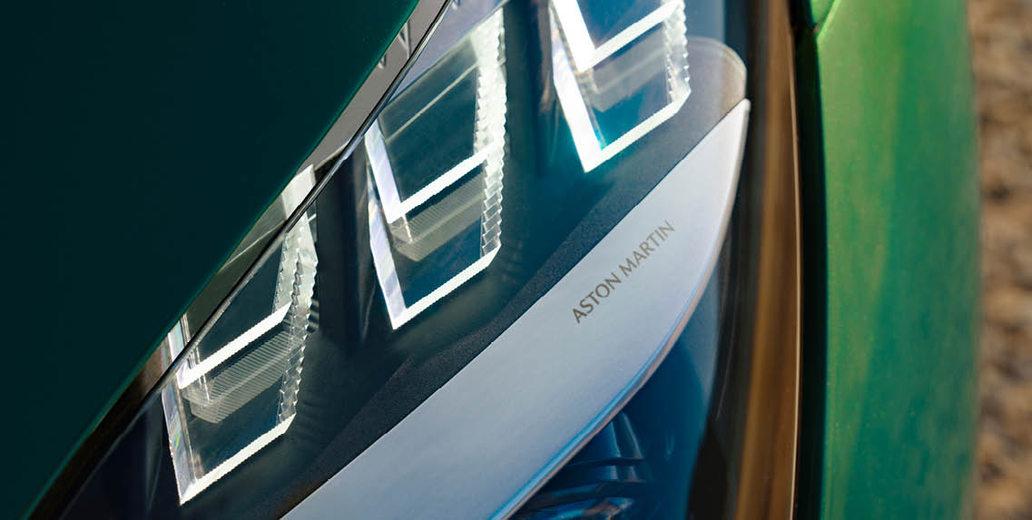 font headlights with Aston Martin wordmark