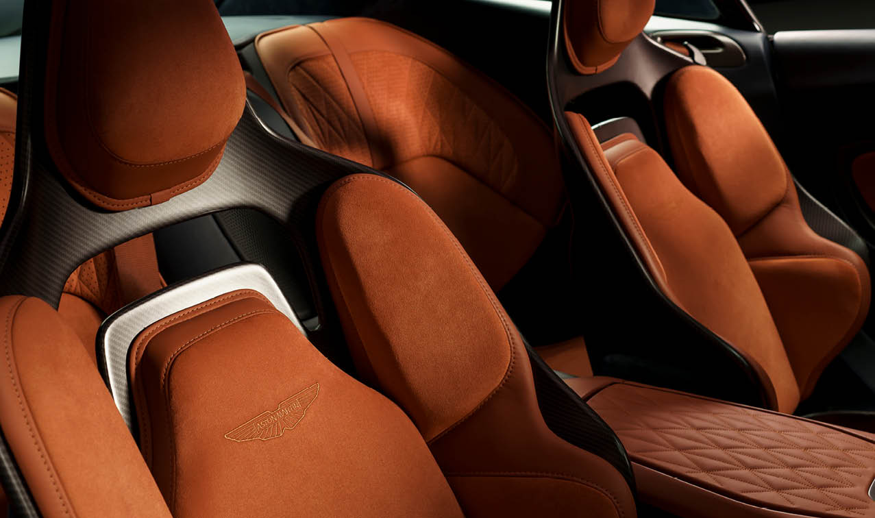 Interior front sports seats with leather