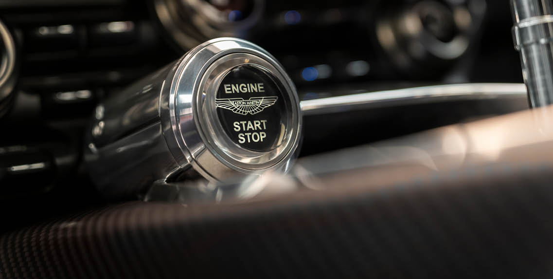 close-up of push to start button