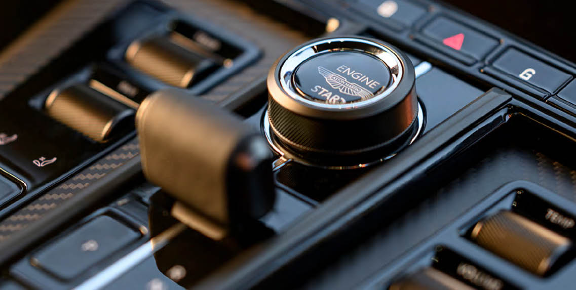 close-up of push to start button