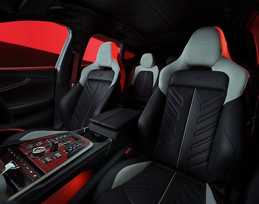 Herringbone stitching on front seats