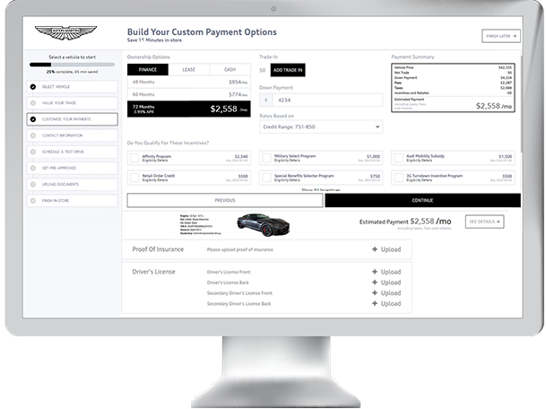 IMac on page customizing payment